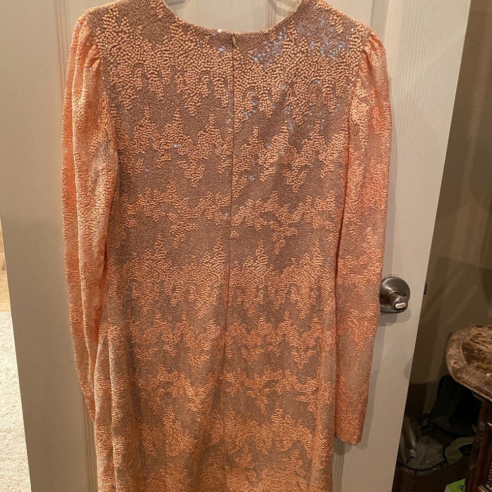 Semi formal sequin dress. Peach color